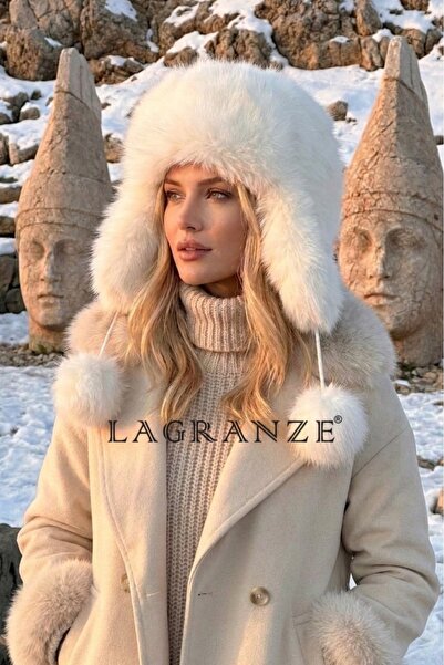 LAGRANZE قبعة نسائية فاخرة من الفرو من IVORY CROWN