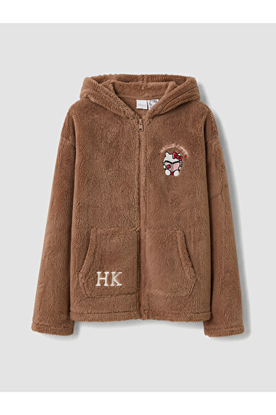 LC Waikiki Hello Kitty Embroidered Girls' Plush Sweatshirt