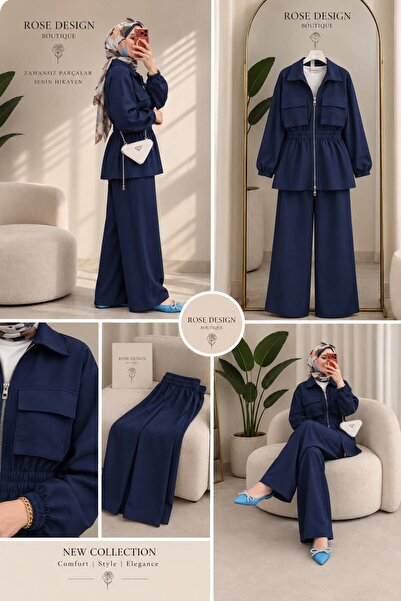 Rose Design Boutique CEP DETAYLI FERMUARLI ŞIK İKİLİ TAKIM