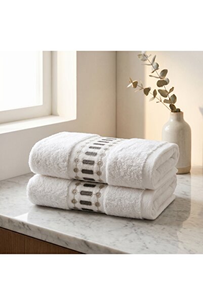 Dantela Ruma 2-Piece Embroidered Hand Towel Set 50X90 cm