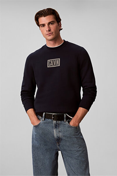 Calvin Klein Ls 350Terry Eu Clvin Box Logo Cn Erkek Bisiklet Yaka Sweatshirt ...