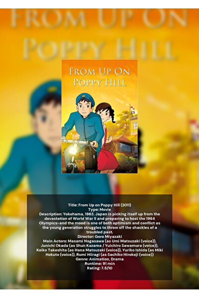 OEM Ινφορματική Αφίσα από το Poppy Hill, Συλλογή Κινούμενων Σχεδίων, Χαρτόνι ...