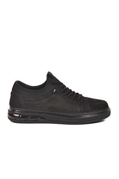 AYAKMOD Black Nubuck Genuine Leather Orthopedic Men's Casual Shoes 117 m