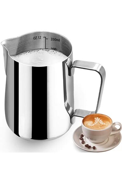 Generic Brand Ulcior pentru spumarea laptelui Barista - 350ml, din oțel inoxi...
