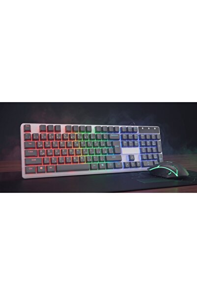 Primo Plus R0143 Wired Gaming Keyboard and Mouse Set – RGB-backlit keyboard w...
