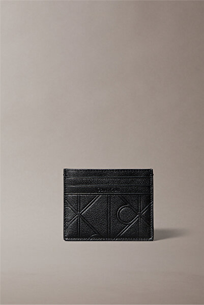 Calvin Klein Xl Emblem Aop Emboss Card Case Erkek Kartlık Siyah