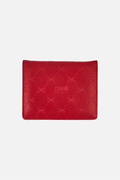 Cavalli Class Women Monogram Pattern Wallet, Dark Red