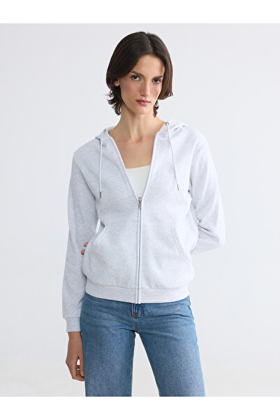 LC Waikiki Γυναικείο φούτερ Oversize με κουκούλα με φερμουάρ