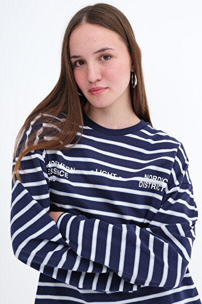 Addax Çizgili Uzun Kollu T-shirt B10770