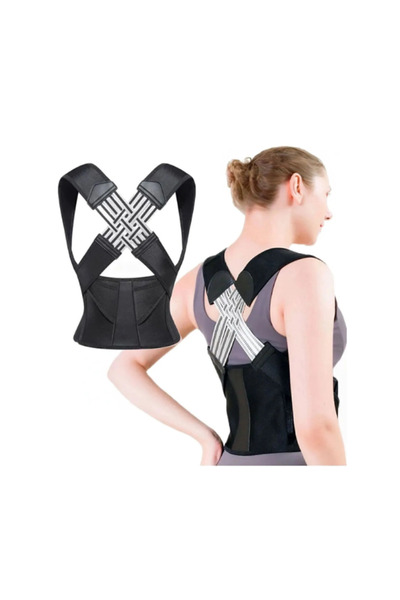 Dotail Corset corector de postură, Mărime unică, Bretele reglabile, 118 x 30 ...