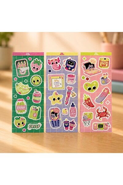 Kiu Studio 3'lü Cool Pop Sticker Seti | Çıkartma Seti