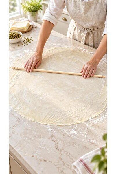 ERÇELİK TİCARET Baklava Oklavası 60 cm Hamur Açma Oklavası İnce Hamur Yufka B...