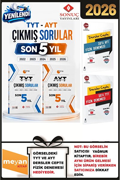 Sonuç Yayınları TYT-AYT Son 5 Yıl Çıkmış Sorular (2022-2026)...HEDİYELİ