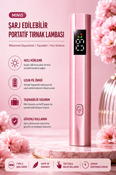 MINI5 Şarj Edilebilir Portatif UV/LED Tırnak Jel Sabitleyici Fener