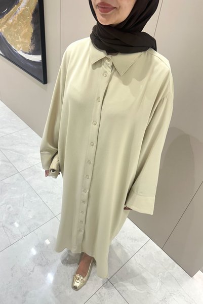 Ovn. Alden Krep Şık Tunik - Bej