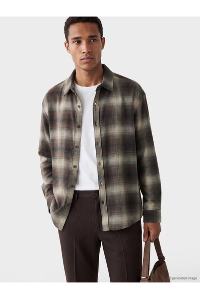 LC Waikiki Cămașă bărbătească din twill în carouri, croială regulară