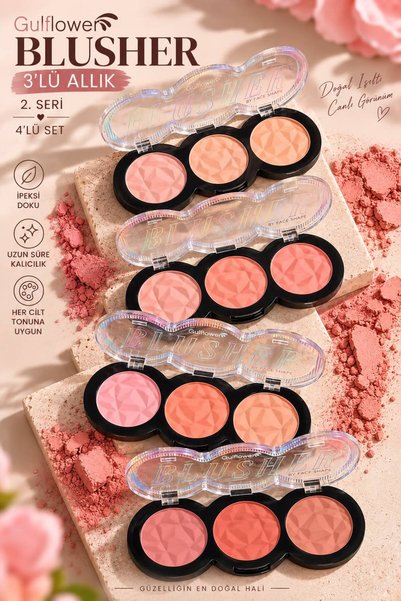 GulFlower 3-Piece Blush Set 4 Pieces Series-2