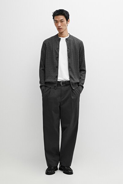 Massimo Dutti Pile detaylı barrel fit pantolon