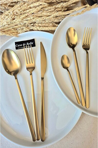CASA DE BELLA Mat Gold 36 Piece 6-Person Dali Cutlery Set