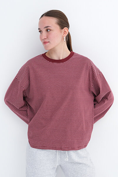 Addax Çizgili Uzun Kollu T-shirt P10752