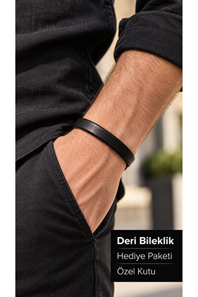 HER ŞEY NOTA www.herseynota.com Frescavo Navy Blue Leather Men's Bracelet - C...