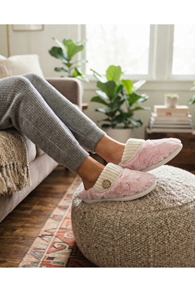 Enes Ayakkabıcılık Women's Button Detailed, Soft, Plush, Washable Home Slippe...