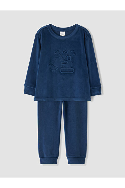 LC Waikiki Crew Neck Velvet Boys' Pyjamas Set