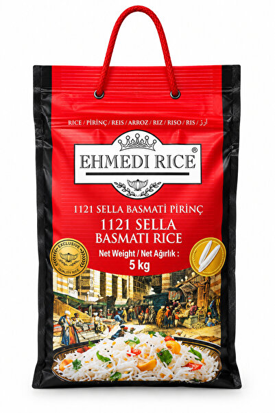 Genel Markalar Ehmedi Rice 121 Sella Basmati Pirinç 5 kg - Hindistan ve İran'...