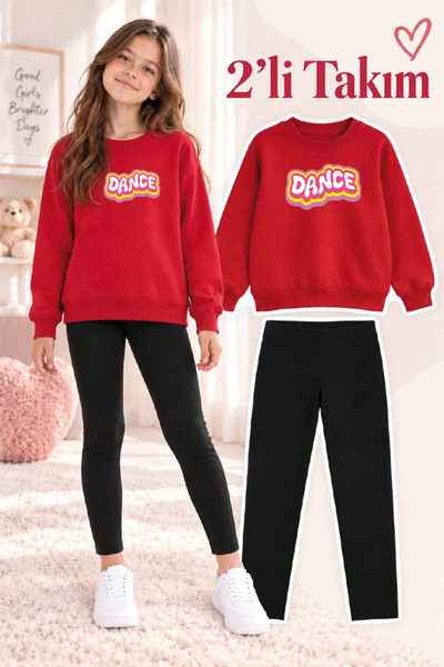 genosha Girl's Crew Neck Sweatshirt and Leggings 2-Piece Set