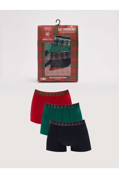 LC Waikiki Boxeri bărbați din bumbac elastic, croială standard, pachet de 3