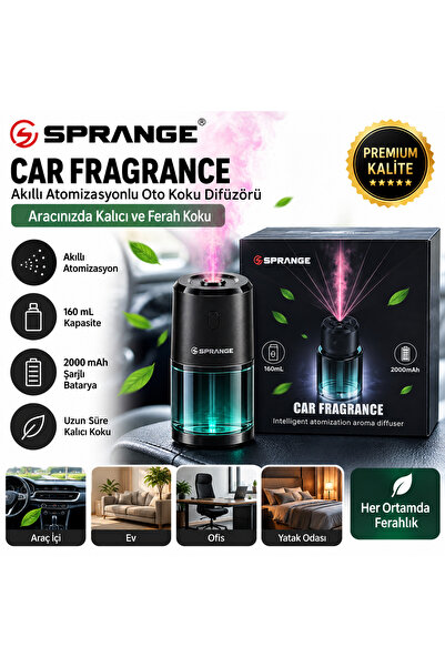 SPRANGE Oto Koku Difüzörü & Hava Nemlendirici – 160 ml Akıllı Atomizasyon, 20...