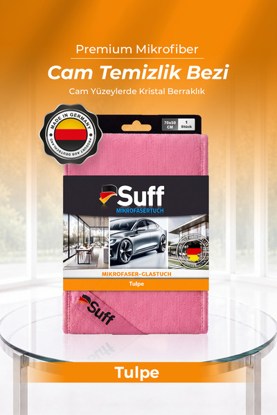 Suff Tulpe Cam Mikrofiber Bez Profesyonel Pencere Camı Temizlik Bezi 70x50 cm...