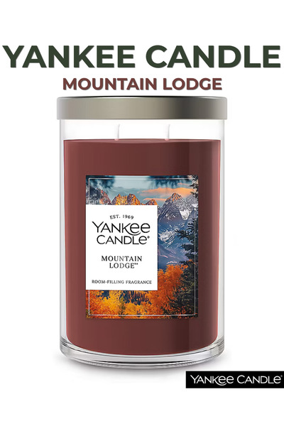 Yankee Candle Mountain Lodge Kokulu Mum - 567 g (20 oz) - 2 Fitilli Odunsu Ar...