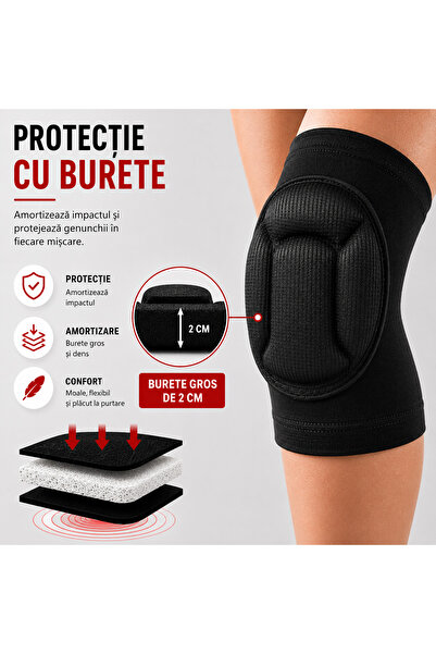 zenifique Genunchiere cu Burete Zenifique, Protectie si Amortizare, Design Ergonomic, pentru Sport si Activitati Zilnice