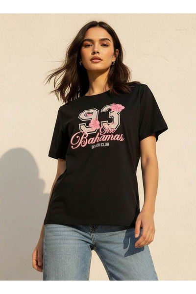 FAV Cotton T-shirt with Varsity Print
