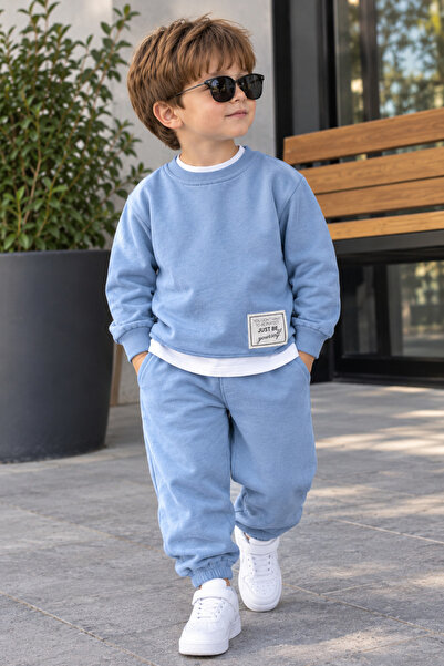 SUKA KİDS Unisex Kız Erkek Çocuk 2'li Eşofman Takımı – Sweatshirt ve Jogger P...