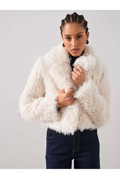 Sheya Fur coat, cream - 5XL