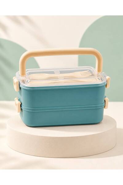 MİLANO BEAUTYS LUNCH BOX 2 KATLI 3 BÖLMELİ Termos Yemek Kabı – Sızdırmaz Kapa...
