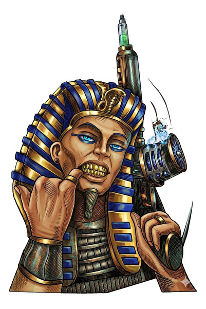 MegaSticker Pharaoh Gun Sticker Car, Motorcycle, Helmet, Laptop, Glass Sticke...