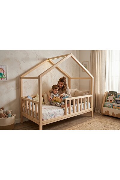İLKİM AHŞAP Pine %100 1. Sınıf Doğal Ladin Ahşap Çatılı Montessori Çocuk Ve B...