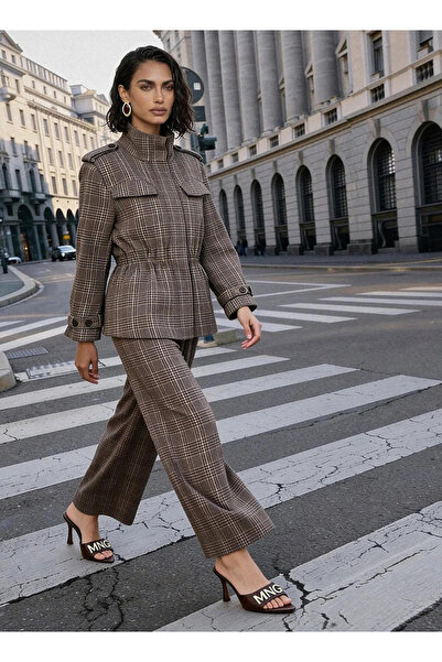 FAV Smart Wide Leg Checked Trousers