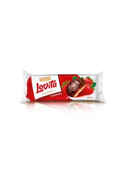 Roshen Strawberry Jelly Biscuits, Lovita, Roshen, 135 g