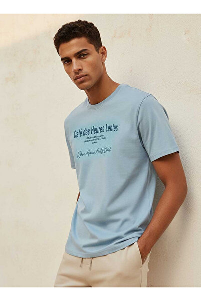 FAV Basics Slim Fit Crew Neck Slogan Print T-shirt