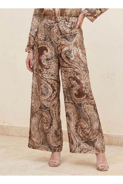 FAV Smart Wide Leg Paisley Print Trousers