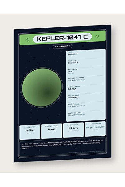 OEM Ινφογραφική Αφίσα Εξωγήινος Πλανήτης Kepler-1047 c, Δεδομένα της NASA, Χα...