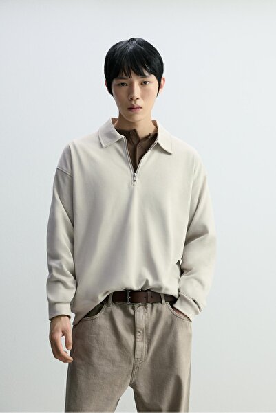LEFTIES Fermuarlı polo yaka sweatshirt