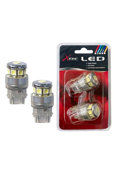 X TECH Λάμπες LED T20 12V W21/5W / 3157 8SMD Λευκό Φως X-Tec 2 Τεμάχια (CAR00...