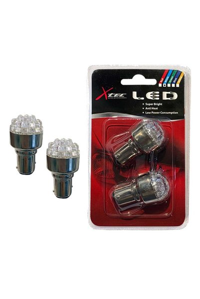 bulbs LED 1157 / BAY15D / S25 P21/5W 12V Διπλό Λευκό 6000k X-Tec 2 Τεμάχια (C...