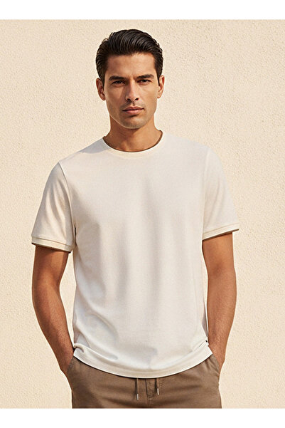 FAV Basics Regular Fit Crew Neck Crepe Pique T-shirt