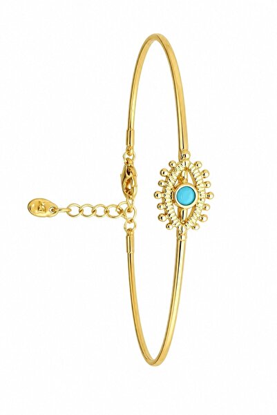 nesdesignn Turquoise Eye Thin Cuff Bracelet